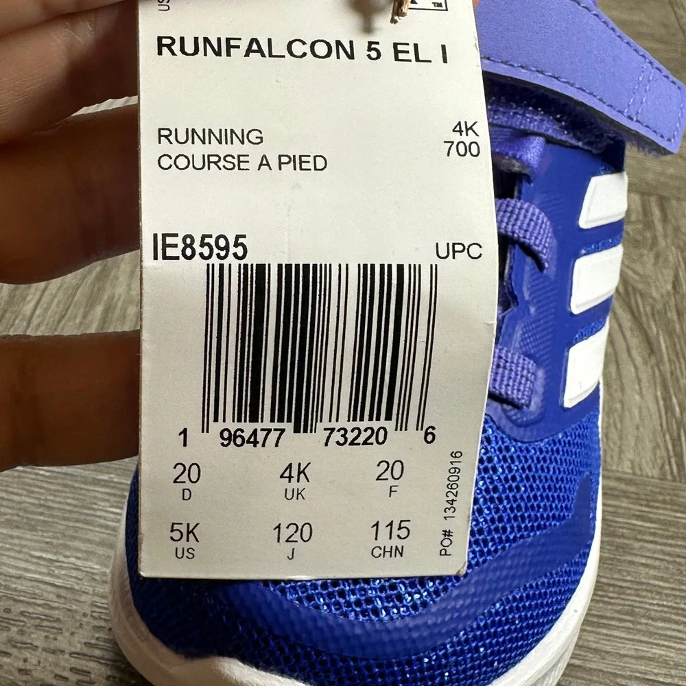Adidas‎ Runfalcon 5 EL I Kids Size 5K Blue Mesh Athletic Running NEW  IE8595